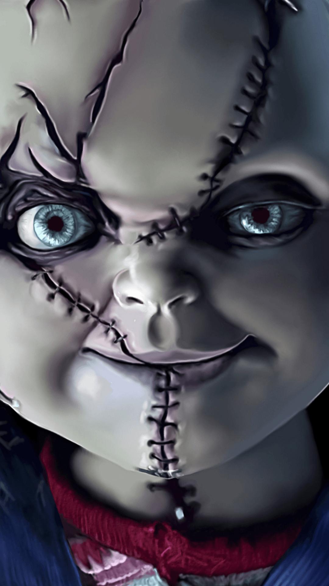 Chucky, Chucky – Die Mörderpuppe, Puppe, Narben, Nahaufnahme, Hintergrundbild fürs Handy