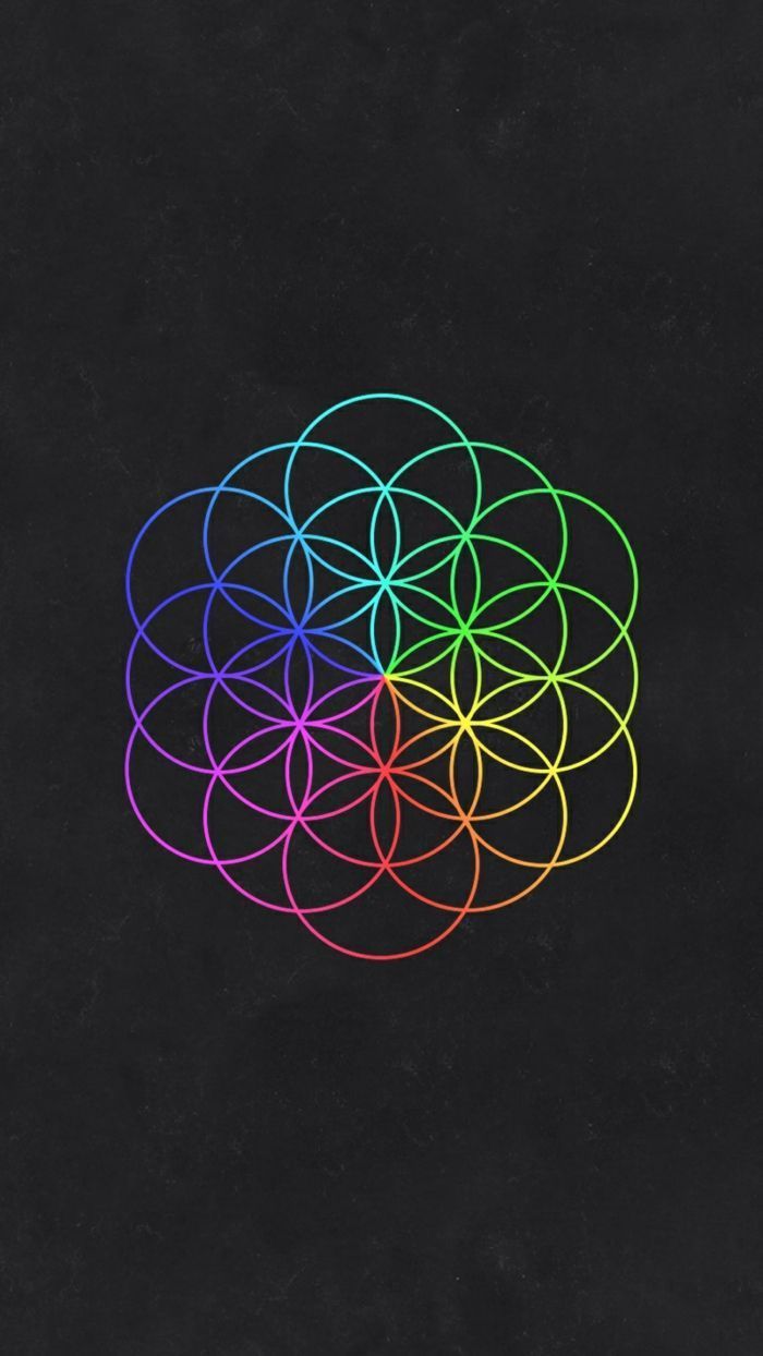 A Head Full of Dreams, Coldplay, Blume des Lebens, Heilige Geometrie, Grauer Hintergrund, Sperrbildschirm