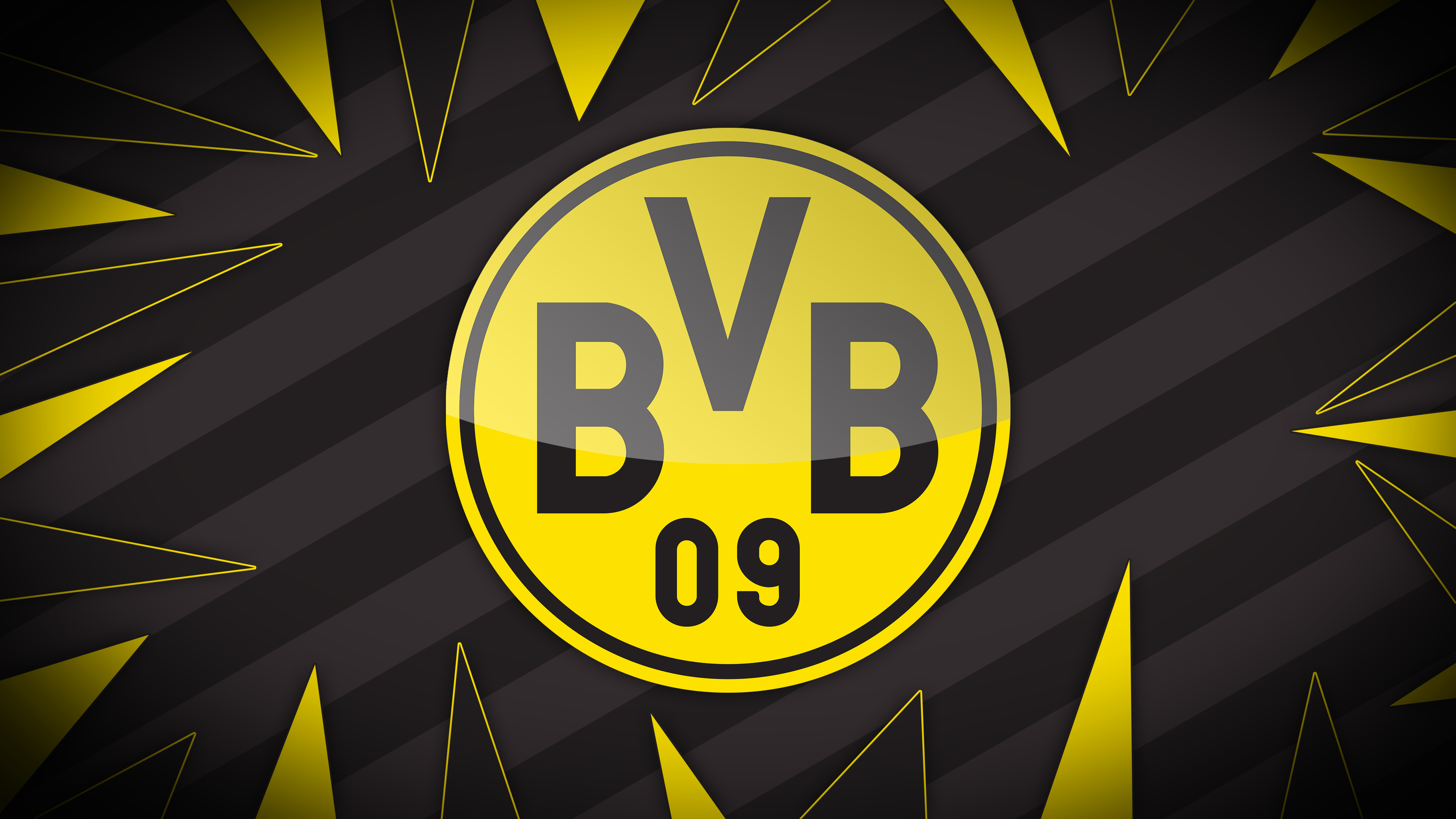 BVB-Logo, Strahlen, Schwarz-gelb, Grafikdesign, 4K, Hintergrund für den Desktop