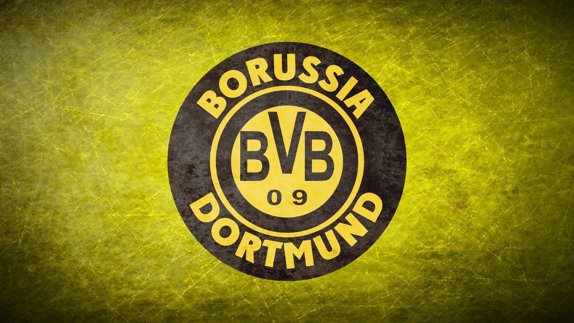 Borussia Dortmund, Vereinswappen, Gelber Hintergrund, Textur, Full HD Wallpaper