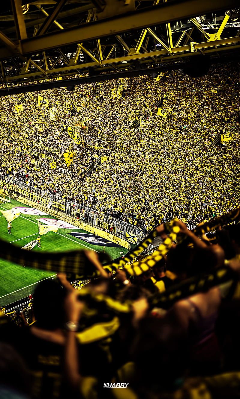 Signal Iduna Park, Fans, Tribüne, Stadion, Gelbe Wand, Hochformat, Hintergrundbild fürs Smartphone