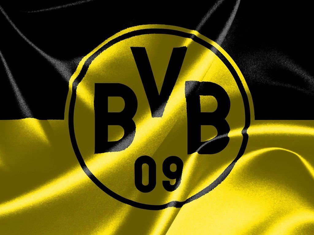 BVB-Logo, Fahne, Seidenstoff, Schwarz-gelb, Hintergrundbild für iPad und Tablet