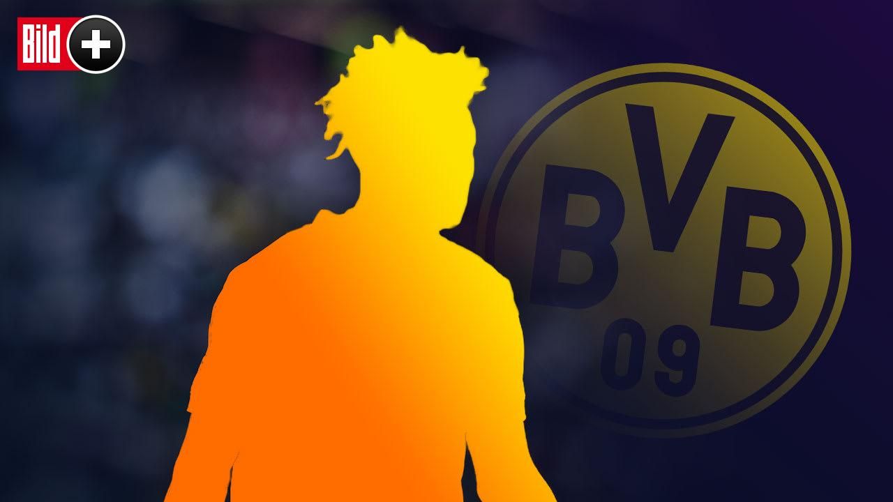 BVB-Logo, Silhouette, Fußballspieler, Dunkelblaue Töne, HD, Desktop-Hintergrund für Windows
