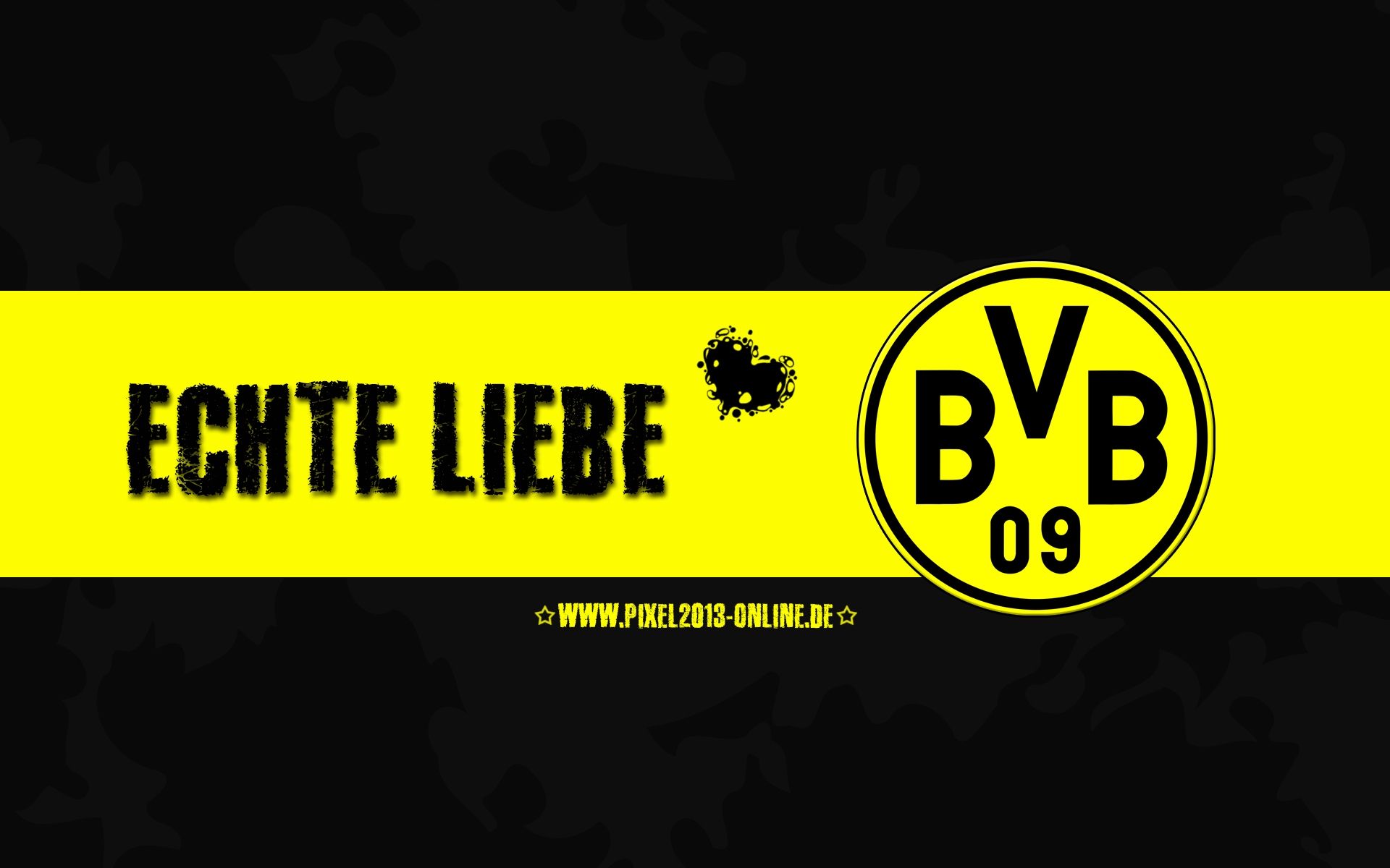 Echte Liebe, BVB-Logo, Slogan, Schwarz-gelb, Full HD, Desktop-Hintergrund für Windows