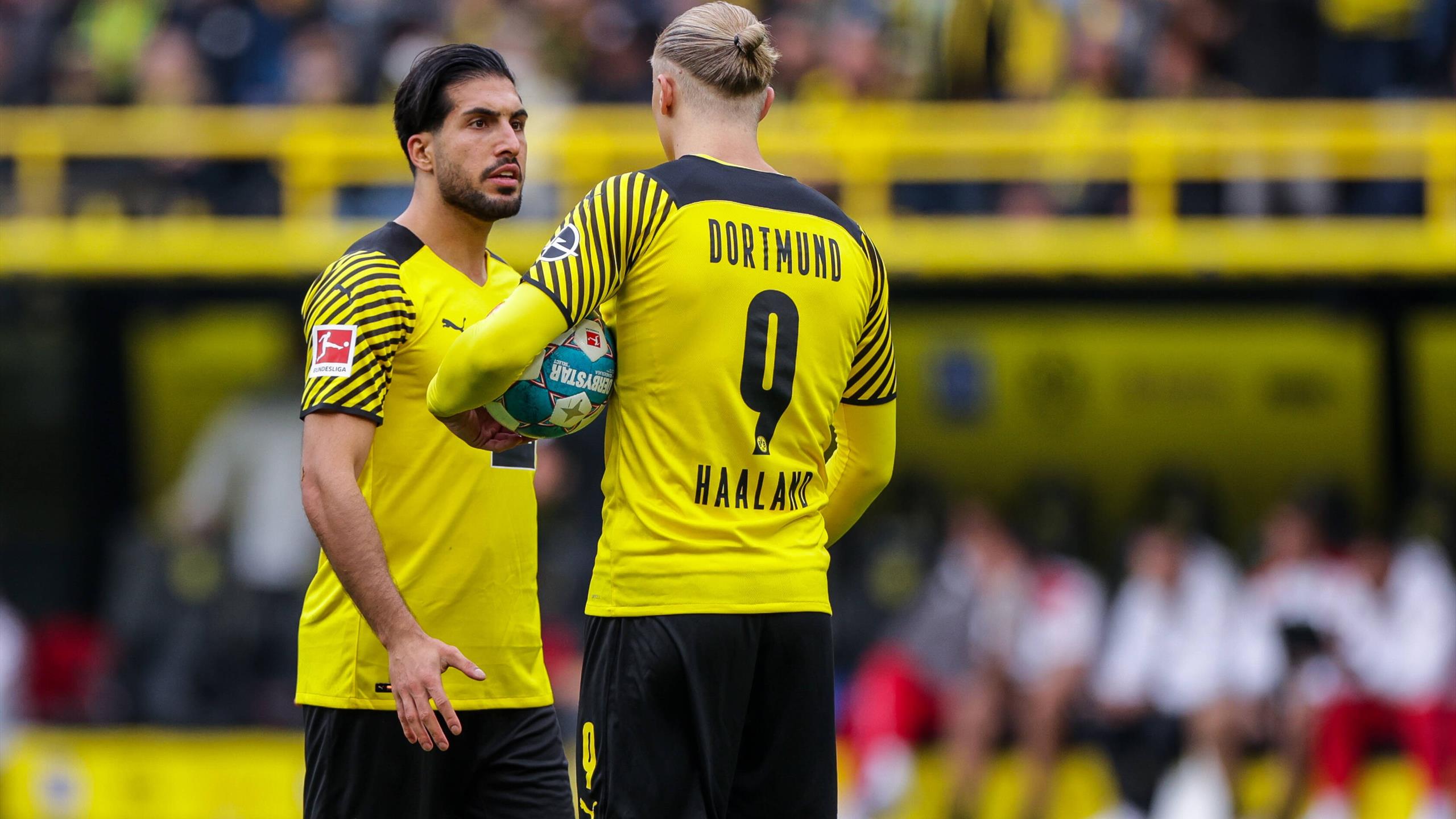 Emre Can, Erling Haaland, Borussia Dortmund, Trikot, Spielszene, 2K, Breitbild-Hintergrundbild