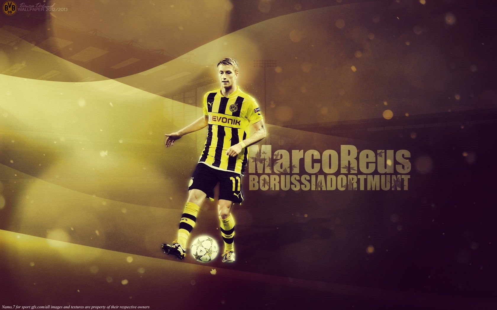 Marco Reus, Borussia Dortmund, Digitale Kunst, Fußball, Braune Töne, HD, Breitbild-Hintergrundbild