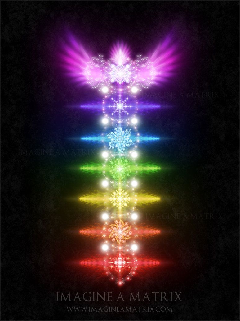 Chakren, Energiesäule, Leuchten, Flügel, Regenbogenfarben, HD, Tablet-Hintergrund
