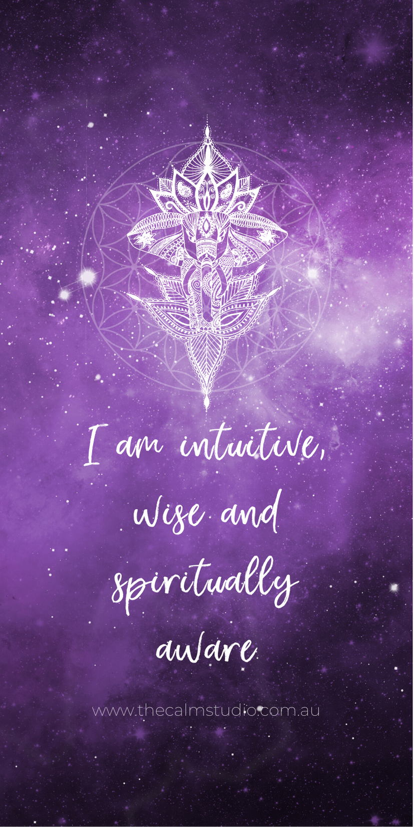 Stirnchakra, Affirmation, Lila Töne, Sterne, Hochformat, HD, Handy-Hintergrund