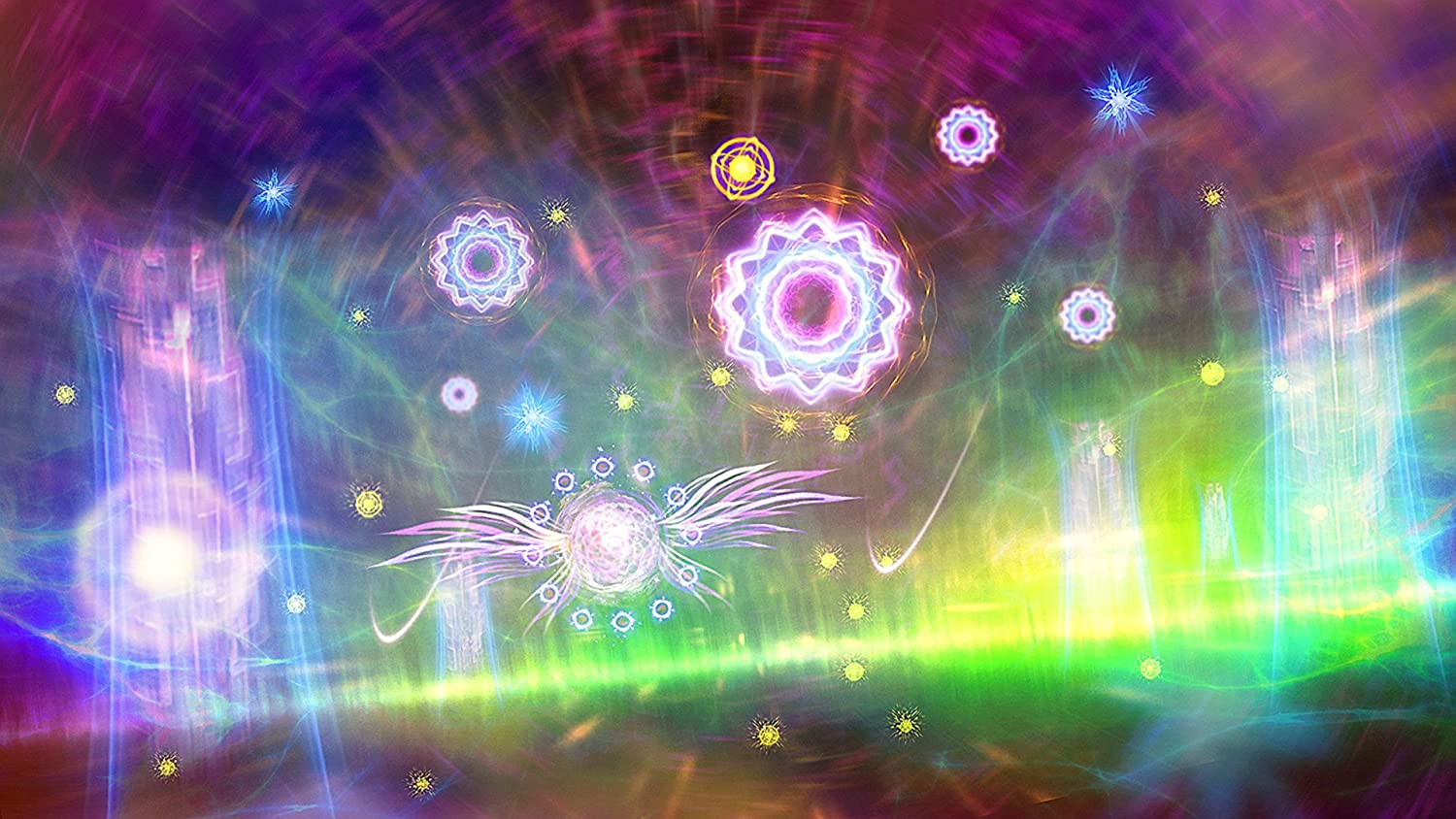 Chakra-Symbole, Lichteffekte, Fantasy, Bunt, Abstrakt, HD, Hintergrundbild für den PC