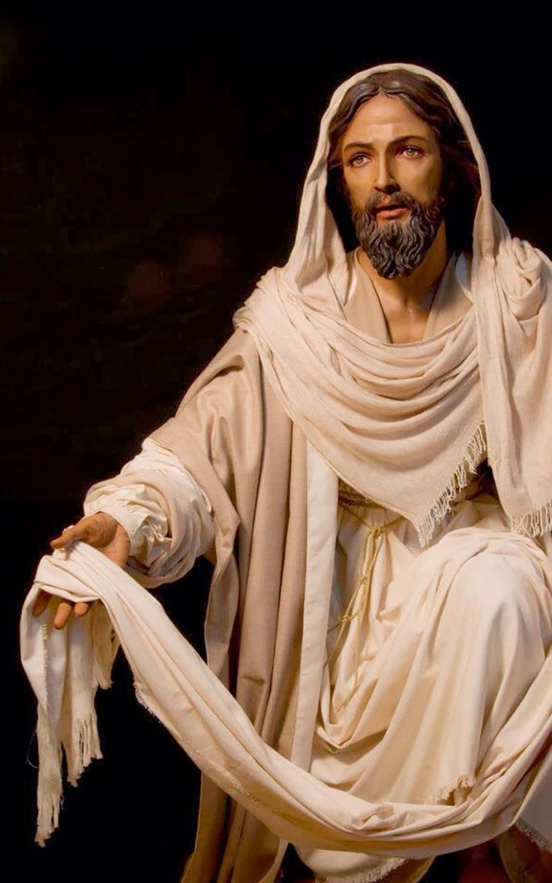 Jesus Christus, Gewand, Statue, Gemälde, Dunkler Hintergrund, Sperrbildschirm fürs iPhone
