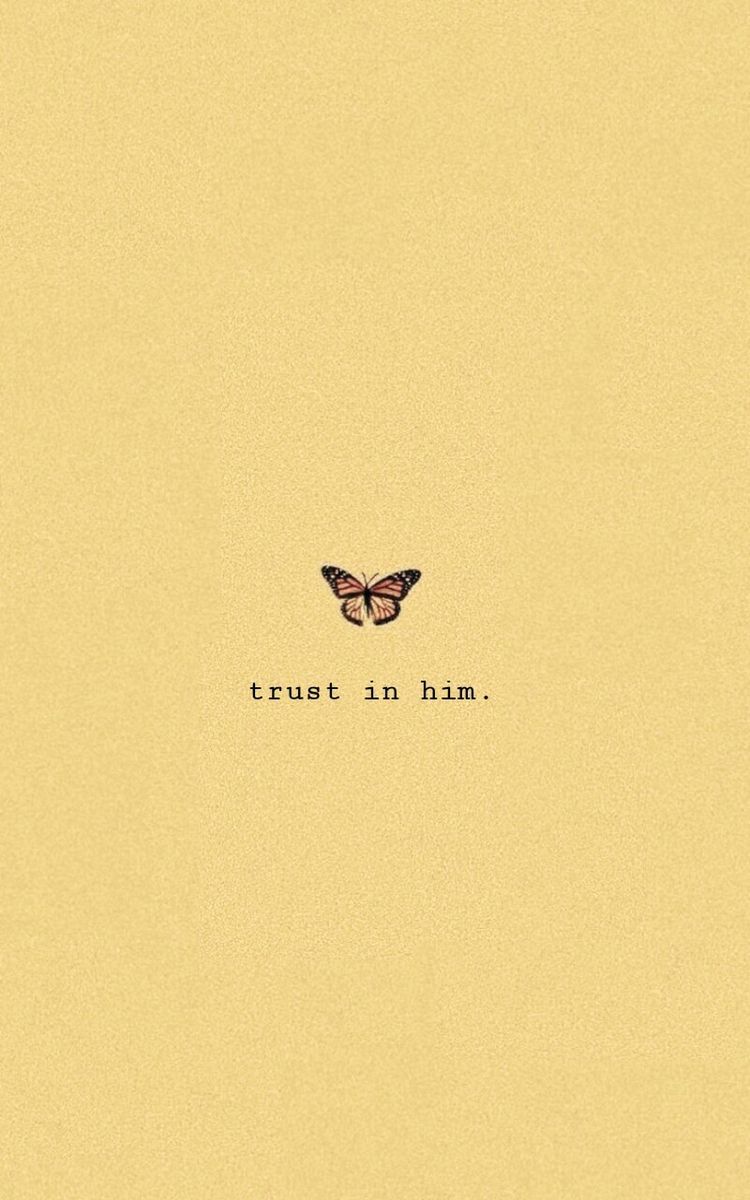 Trust in Him, Schmetterling, Gelber Hintergrund, Minimalistisch, Sperrbildschirm fürs iPhone
