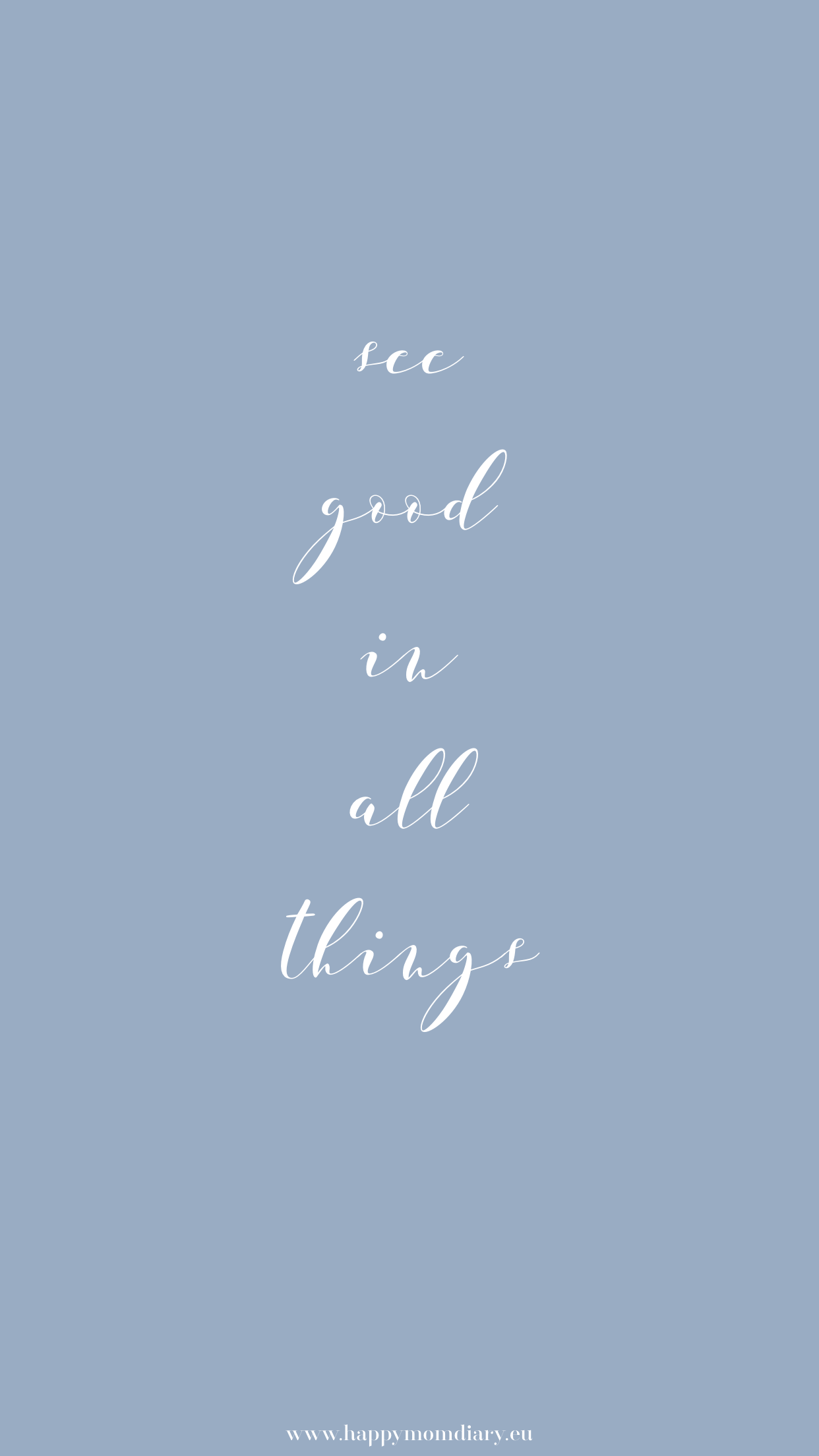 See God in all things, Handschrift, Graublau, Minimalistisch, 1242x2208, Handy-Hintergrund