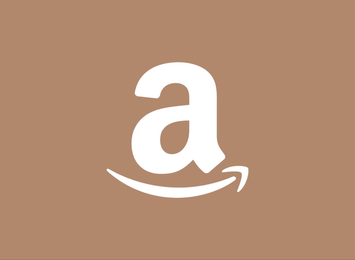 Amazon-Logo, Buchstabe A, Minimalistisch, Brauner Hintergrund, Wallpaper