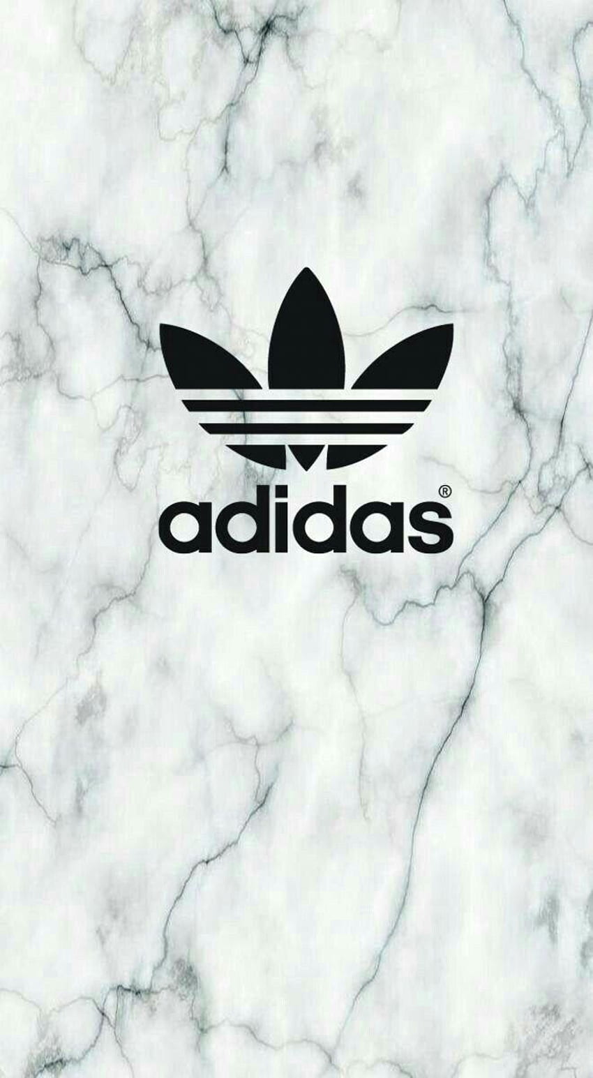 Adidas, Trefoil-Logo, Weißer Marmor, Minimalistisch, HD, Sperrbildschirm fürs iPhone