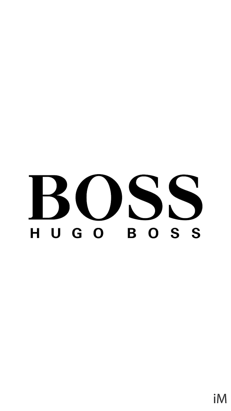 Hugo Boss, BOSS-Logo, Weißer Hintergrund, Minimalistisch, Typografie, Sperrbildschirm fürs iPhone