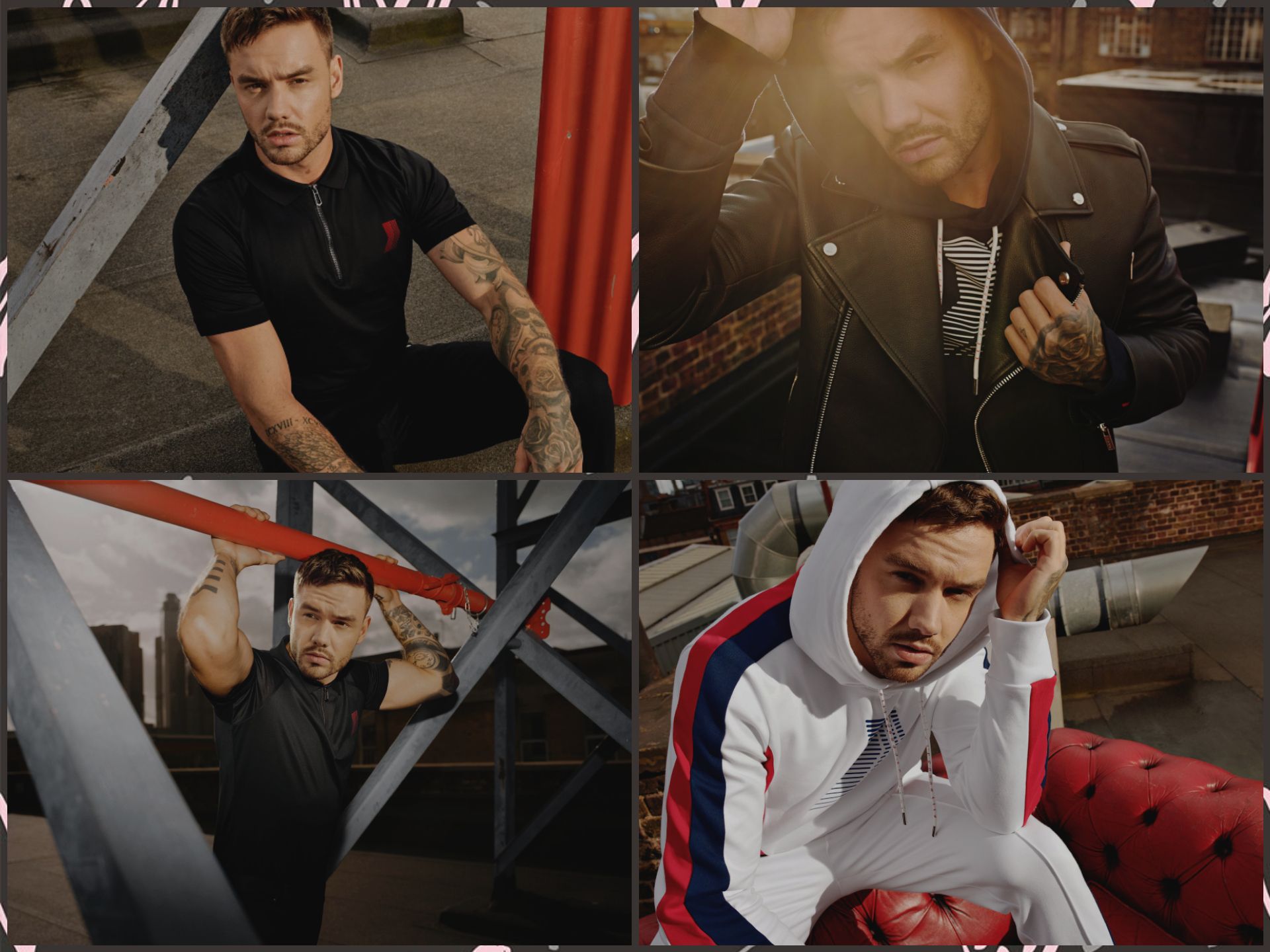 Hugo Boss, Herrenmode, Collage, Tattoos, Werbekampagne, Full HD, Hintergrundbild fürs Tablet