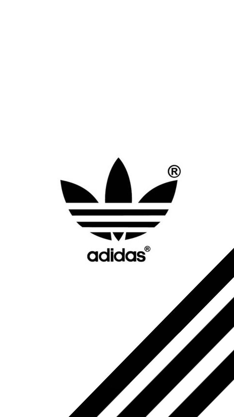 Adidas, Trefoil-Logo, Drei Streifen, Weißer Hintergrund, Minimalistisch, Sperrbildschirm fürs iPhone