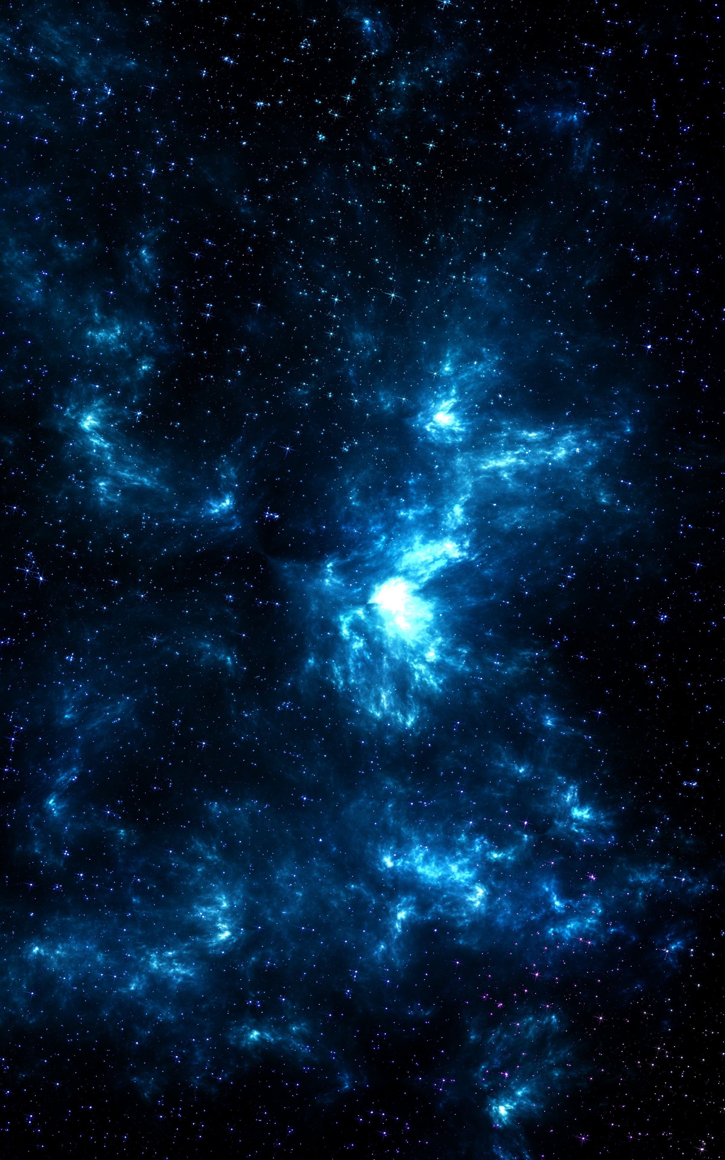 Nebel, Weltraum, Sterne, Galaxie, Dunkelblau, Hochformat, QHD+, iPhone-Hintergrundbild