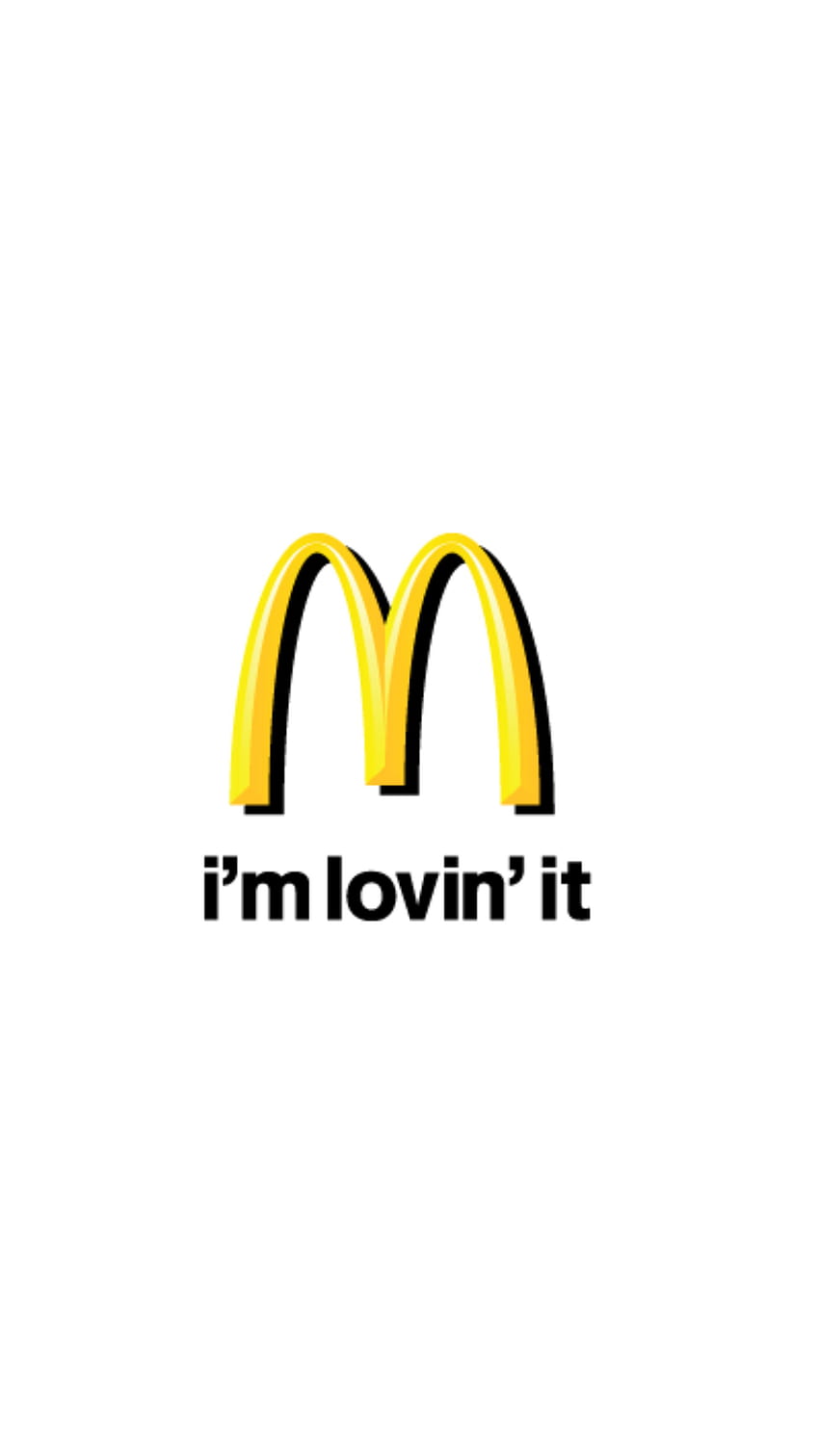 McDonald's-Logo, I'm lovin' it, Slogan, Weißer Hintergrund, Minimalistisch, Sperrbildschirm fürs iPhone
