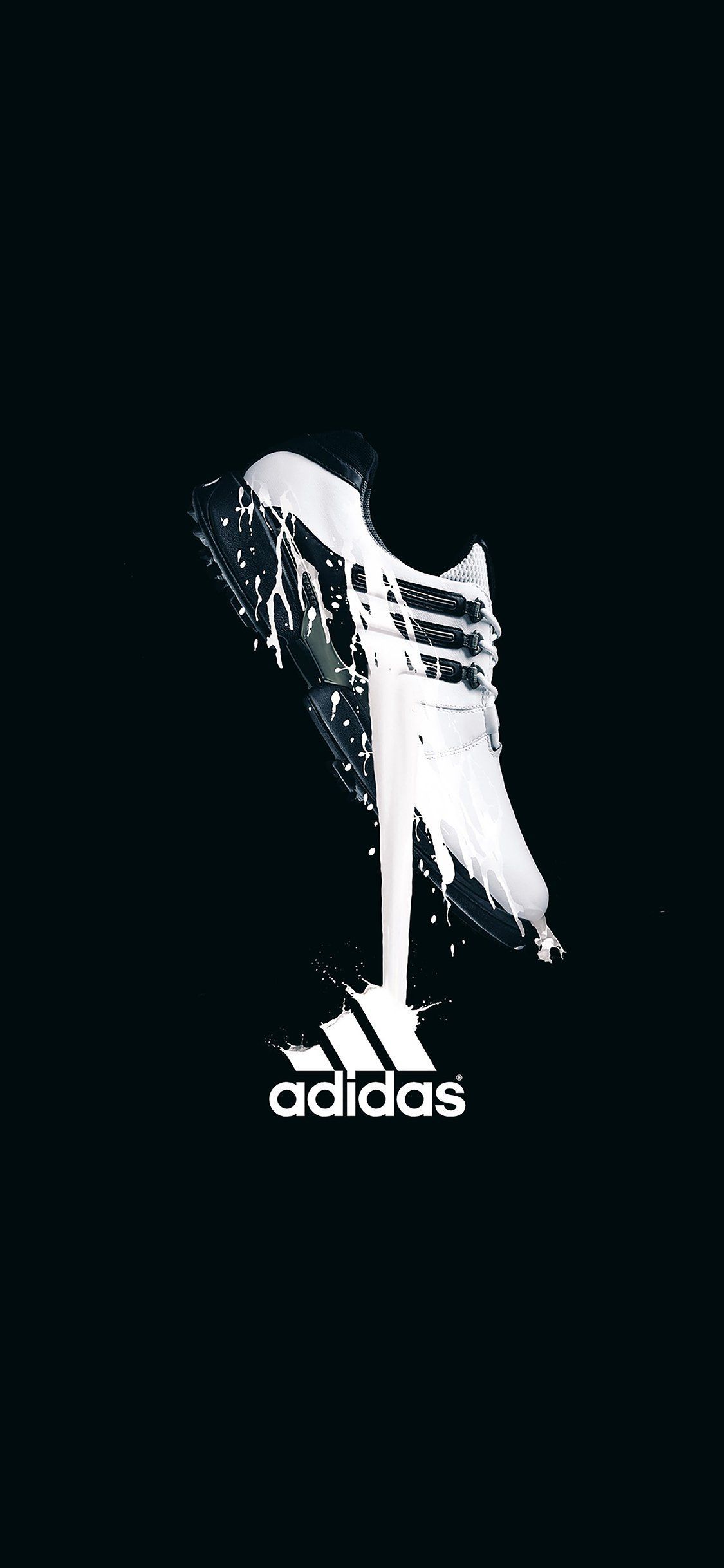 Adidas, Adidas-Logo, Gitarre, Schwarzer Hintergrund, Minimalistisch, Sperrbildschirm fürs iPhone