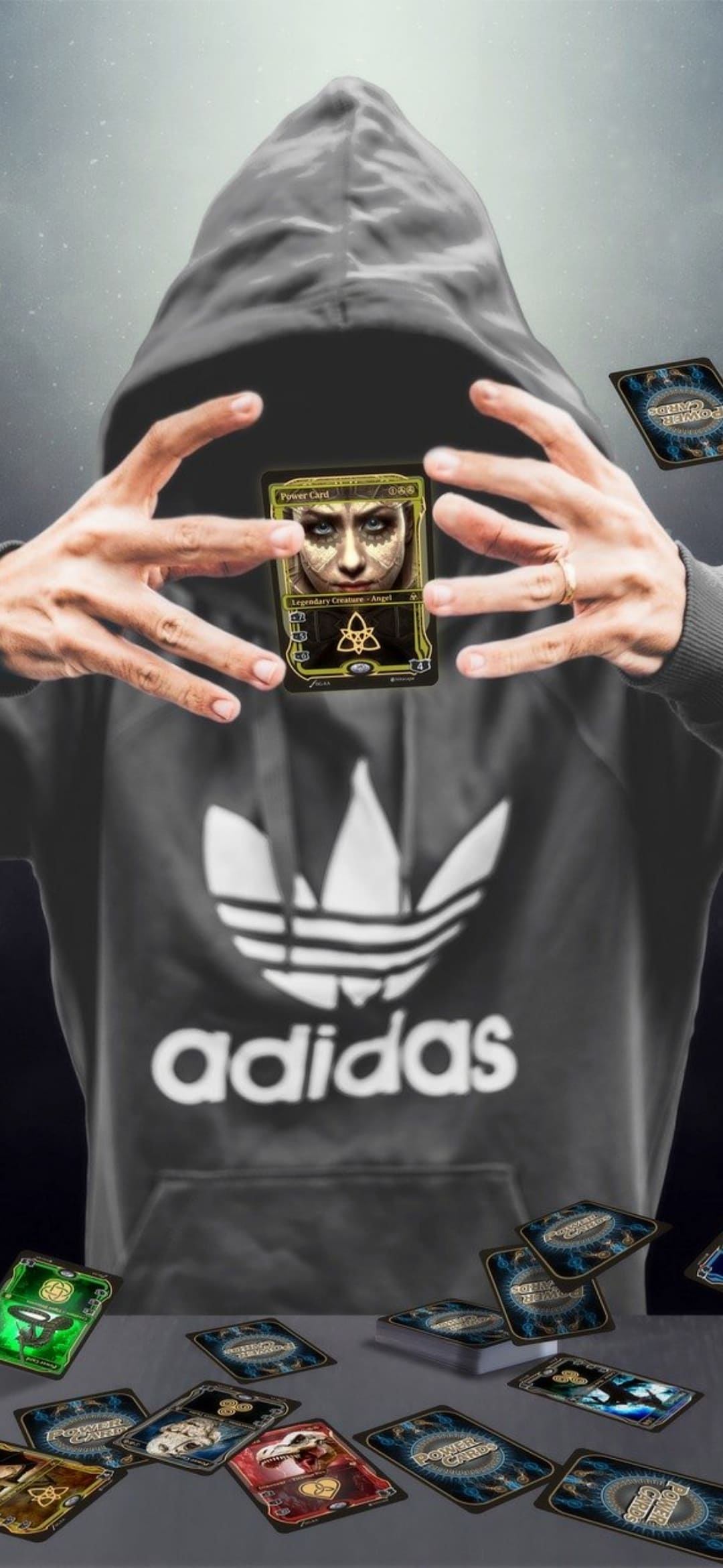Adidas, Kapuzenpullover, Hoodie, Hände, Dunkel, Full HD, Hintergrundbild fürs Handy