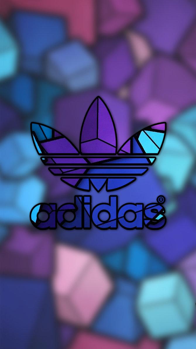 Adidas, Trefoil-Logo, Bunte Würfel, Lila, Geometrisch, Hintergrundbild für iPhone und Android