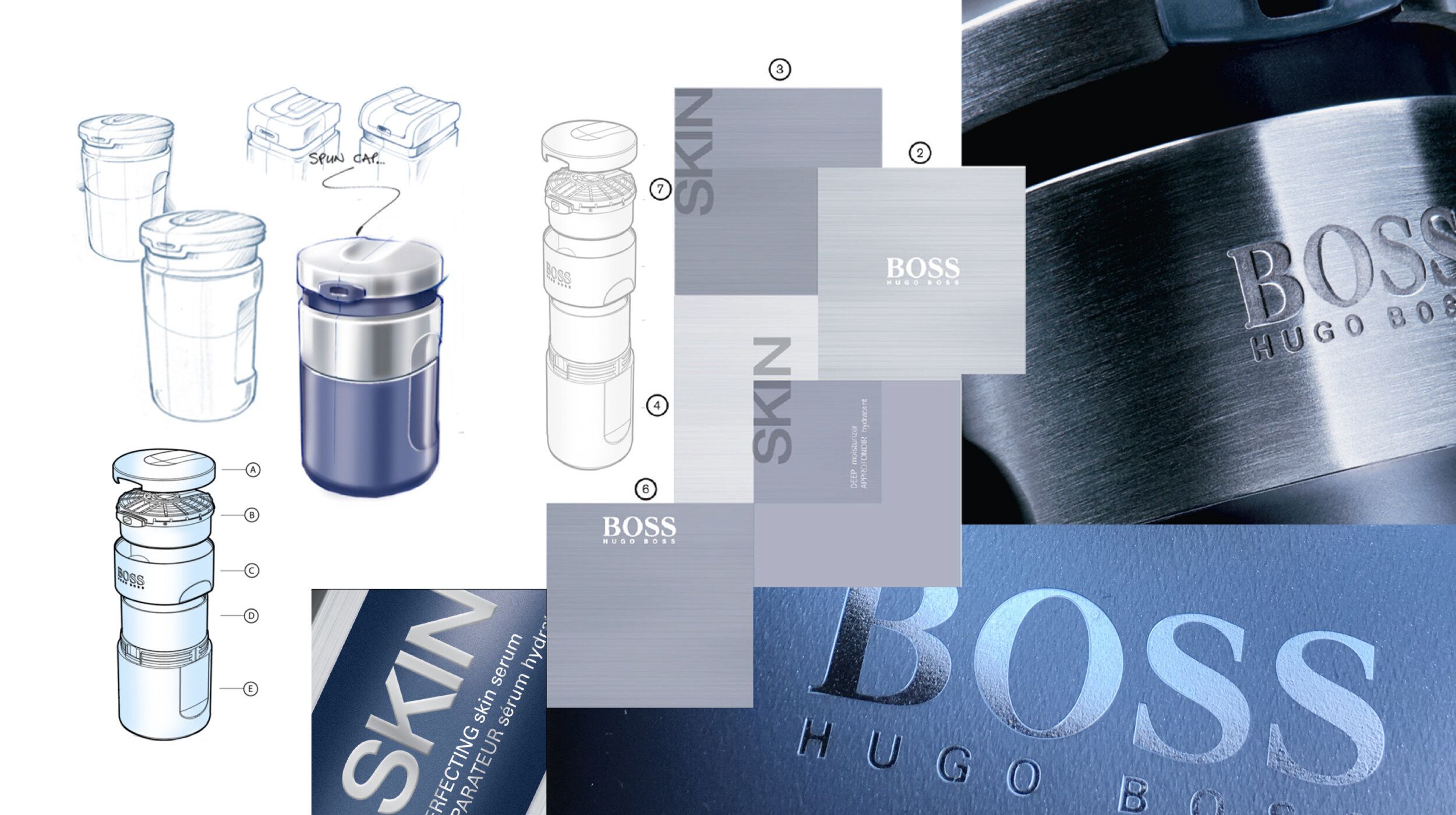 Hugo Boss, Boss Skin, Verpackungsdesign, Kosmetik, Blau-Silber, Full HD, Laptop-Hintergrundbild