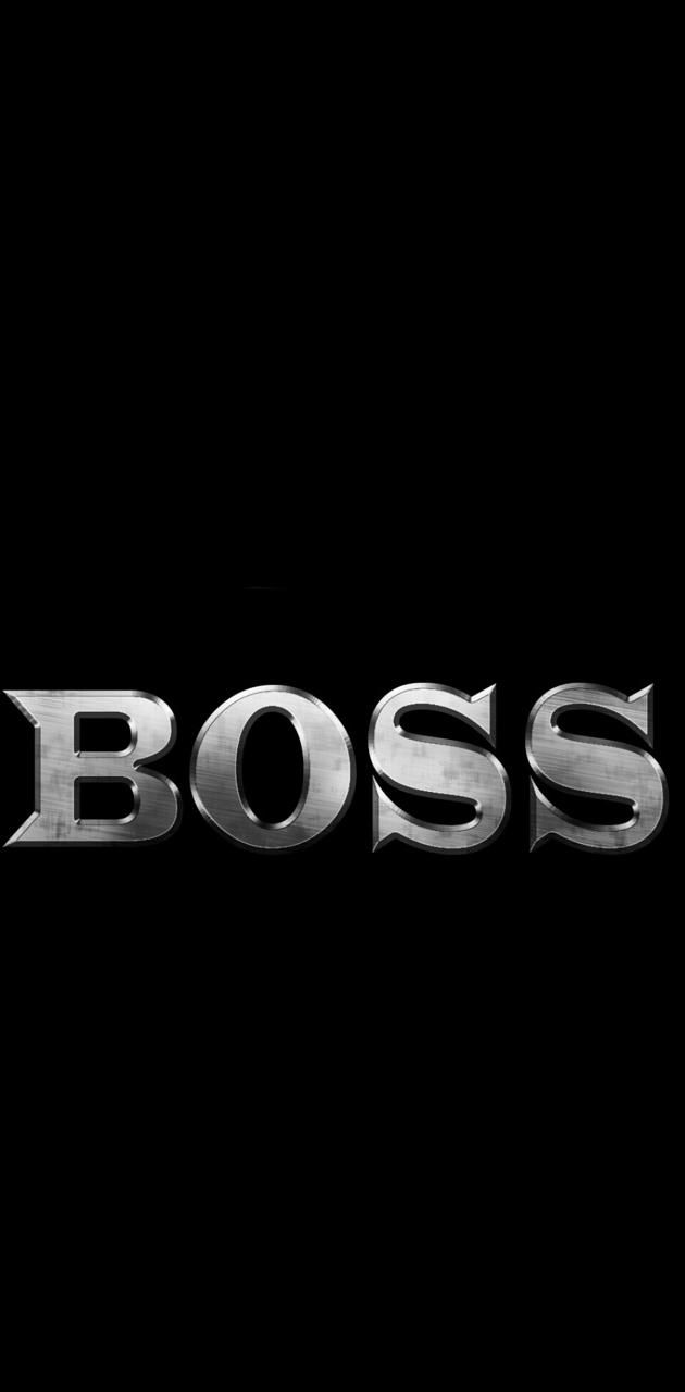 Hugo Boss, BOSS-Logo, Silber, Metallic, Schwarzer Hintergrund, Sperrbildschirm fürs iPhone