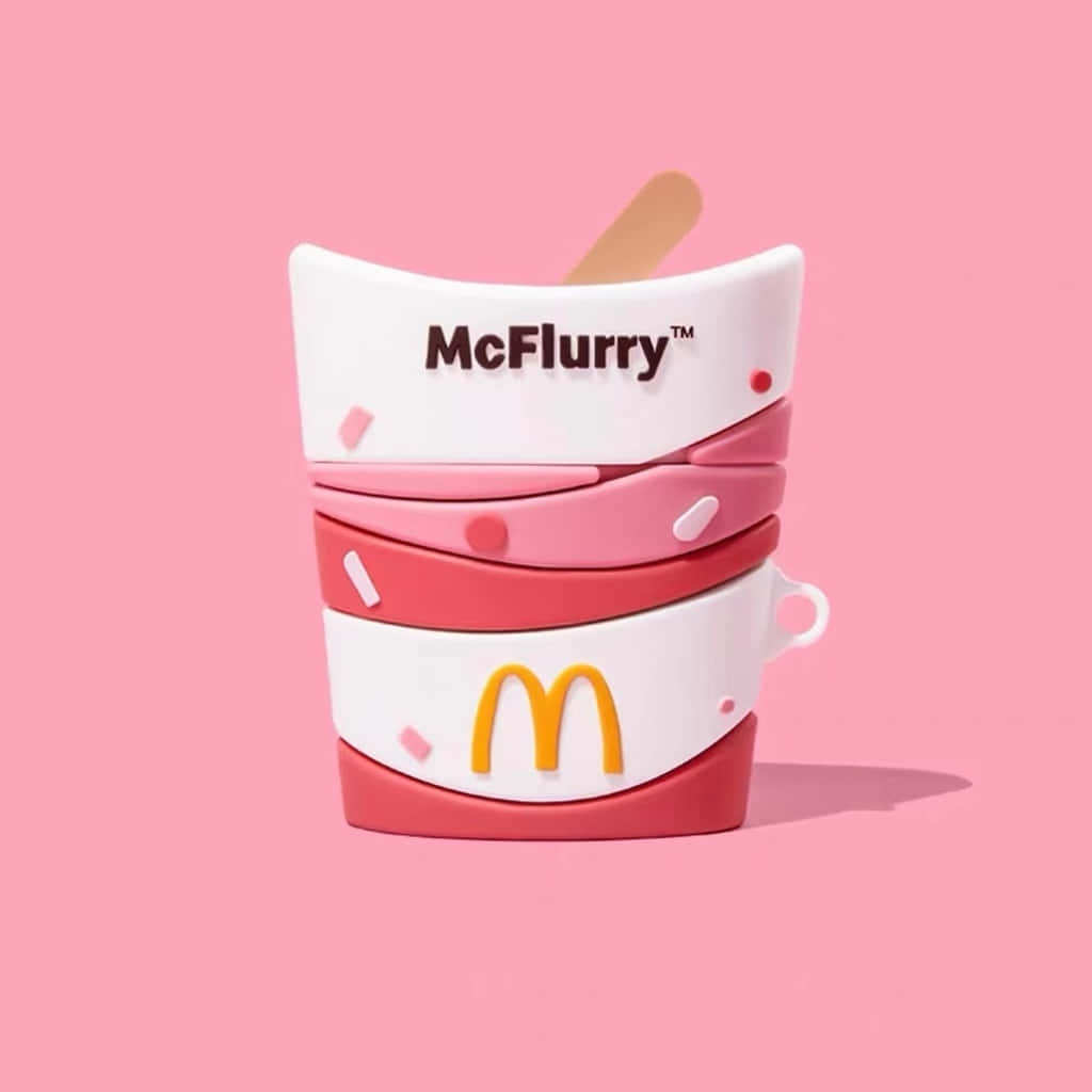 McFlurry, McDonald's, Dessert, Rosa Hintergrund, 3D, Wallpaper