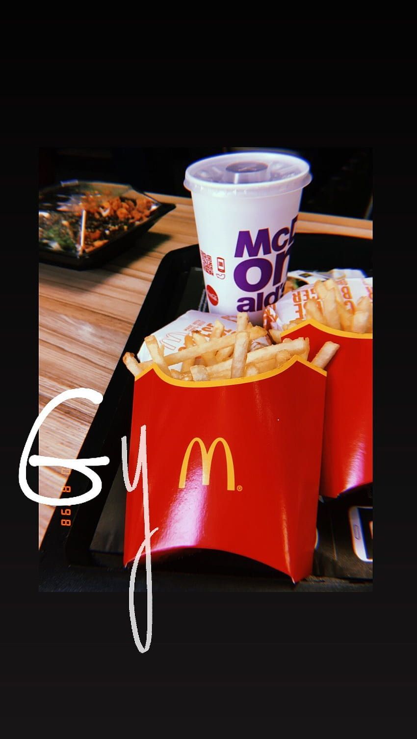 McDonald's, Pommes, Getränkebecher, Fast Food, Dunkel, HD, Sperrbildschirm fürs iPhone