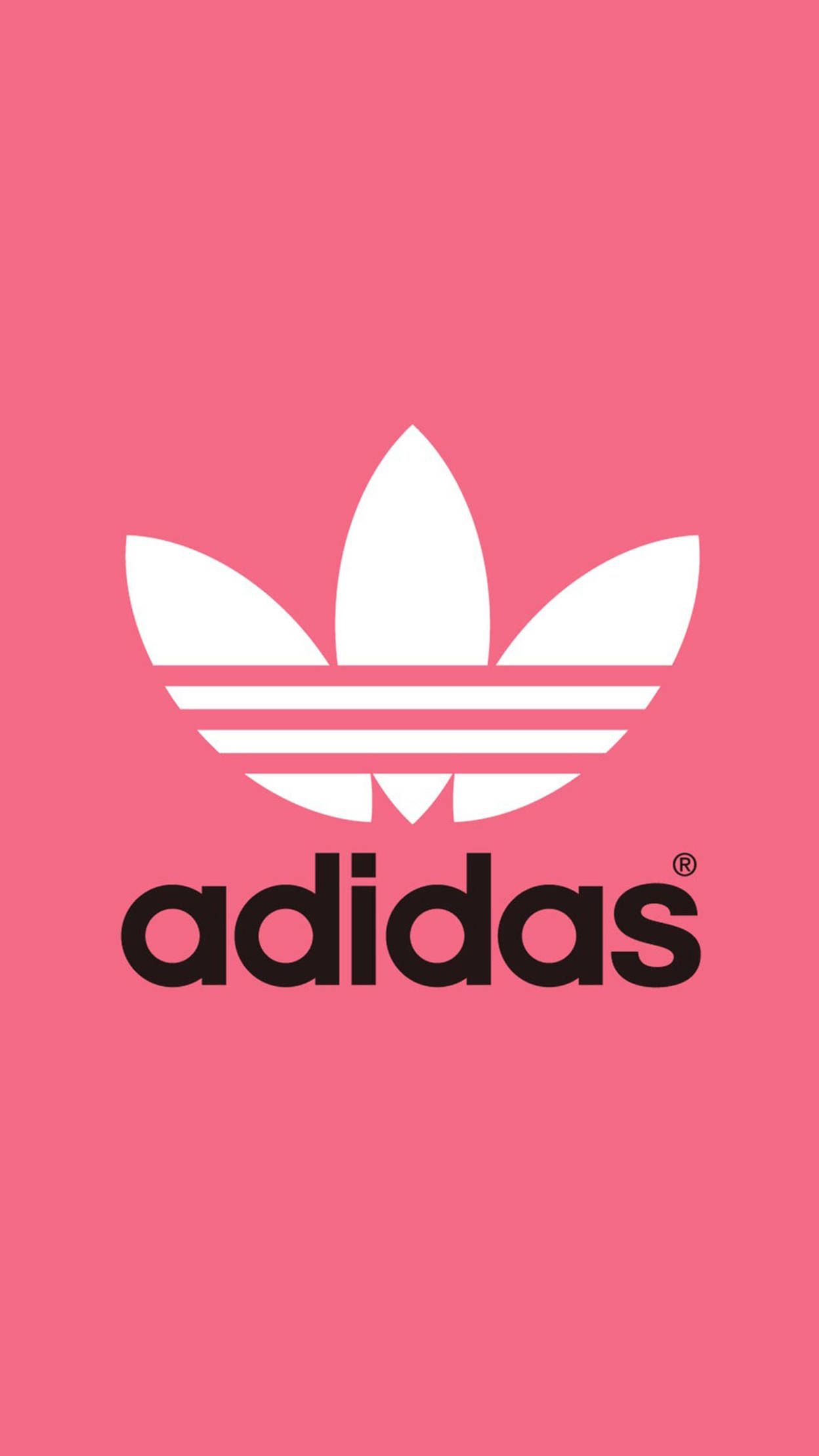 Adidas, Trefoil-Logo, Rosa Hintergrund, Minimalistisch, Full HD, Sperrbildschirm fürs iPhone