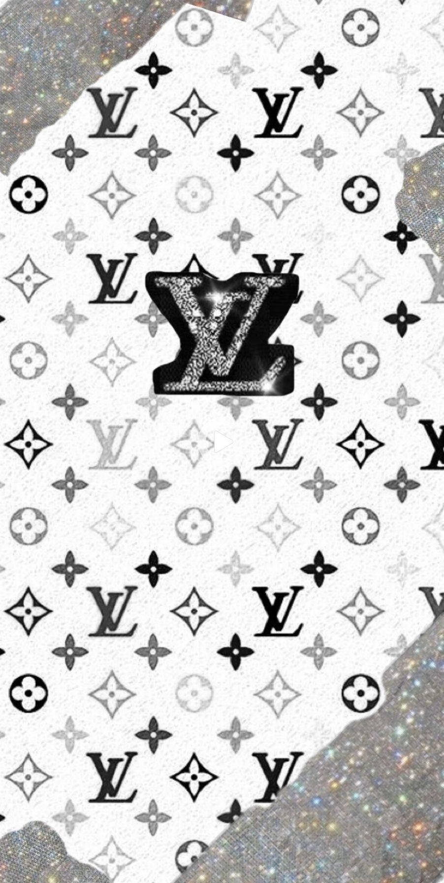 Louis Vuitton, Monogramm, Glitzer, Weiß, Schwarz, HD, Sperrbildschirm fürs iPhone
