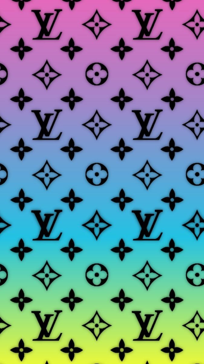 Louis Vuitton, Monogramm, Farbverlauf, Regenbogenfarben, Neon, Android-Hintergrundbild