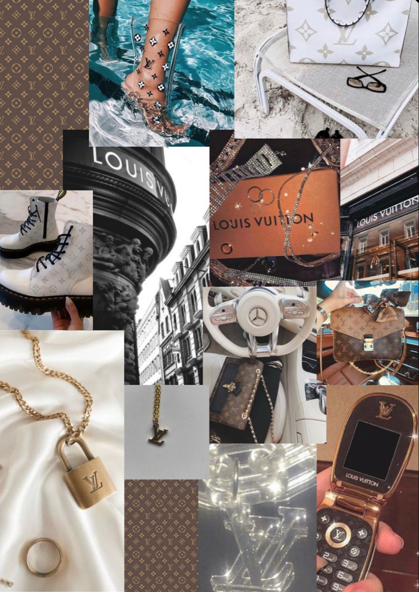 Louis Vuitton, Fotocollage, Luxus, Handtaschen, Mode, Ästhetik, HD, iPad-Hintergrundbild