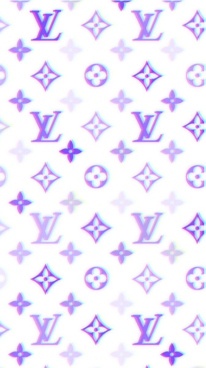 Louis Vuitton, Monogramm, Lila, Weiß, Muster, Hochformat, Hintergrundbild fürs Smartphone