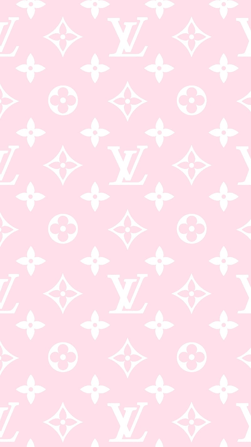 Louis Vuitton, Monogramm, Zartrosa, Weiß, Pastell, HD, Hintergrundbild fürs Handy