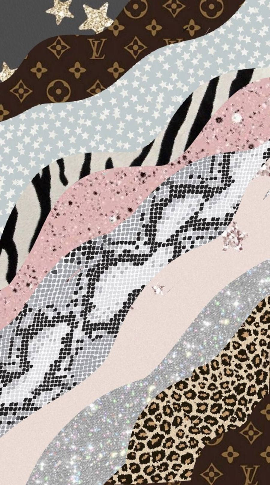Zebramuster, Leopardenmuster, Schlangenmuster, Glitzer, Wellen, Animal Print, Handy-Hintergrundbild