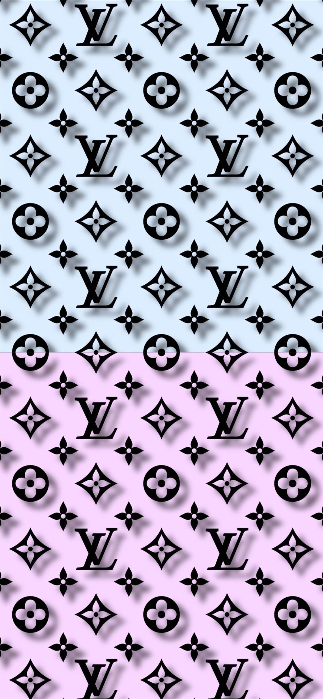 Louis Vuitton, Monogramm, Hellblau, Schwarz, Muster, Full HD, Sperrbildschirm fürs iPhone