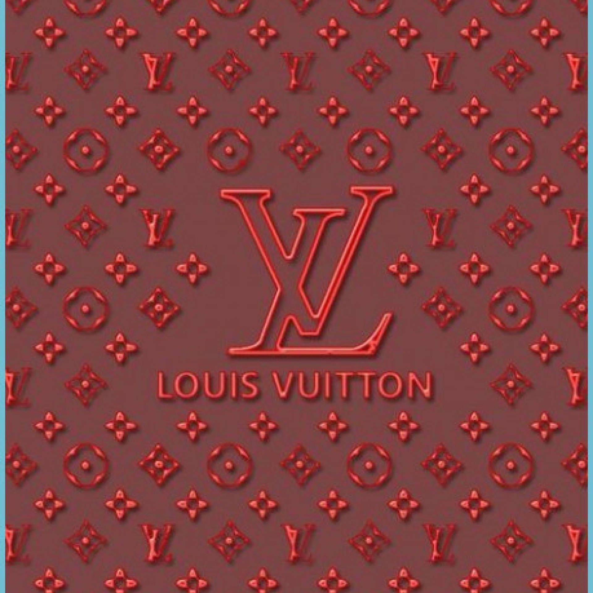Louis Vuitton, Logo, Monogramm, Prägung, Dunkelrot, Full HD, iPad-Hintergrundbild