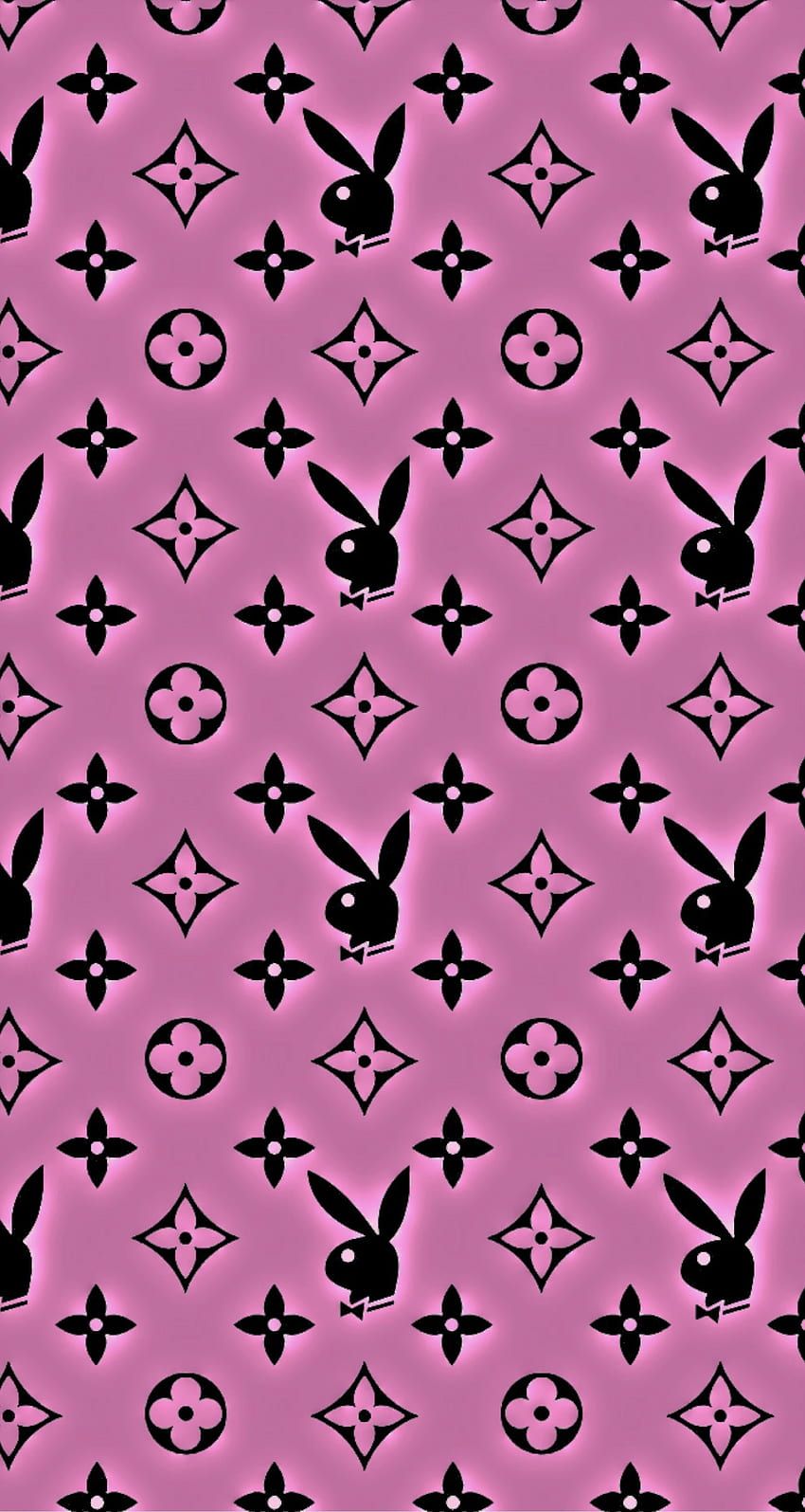 Louis Vuitton, Playboy, Monogramm, Pink, Schwarz, HD, Handy-Hintergrund im Hochformat