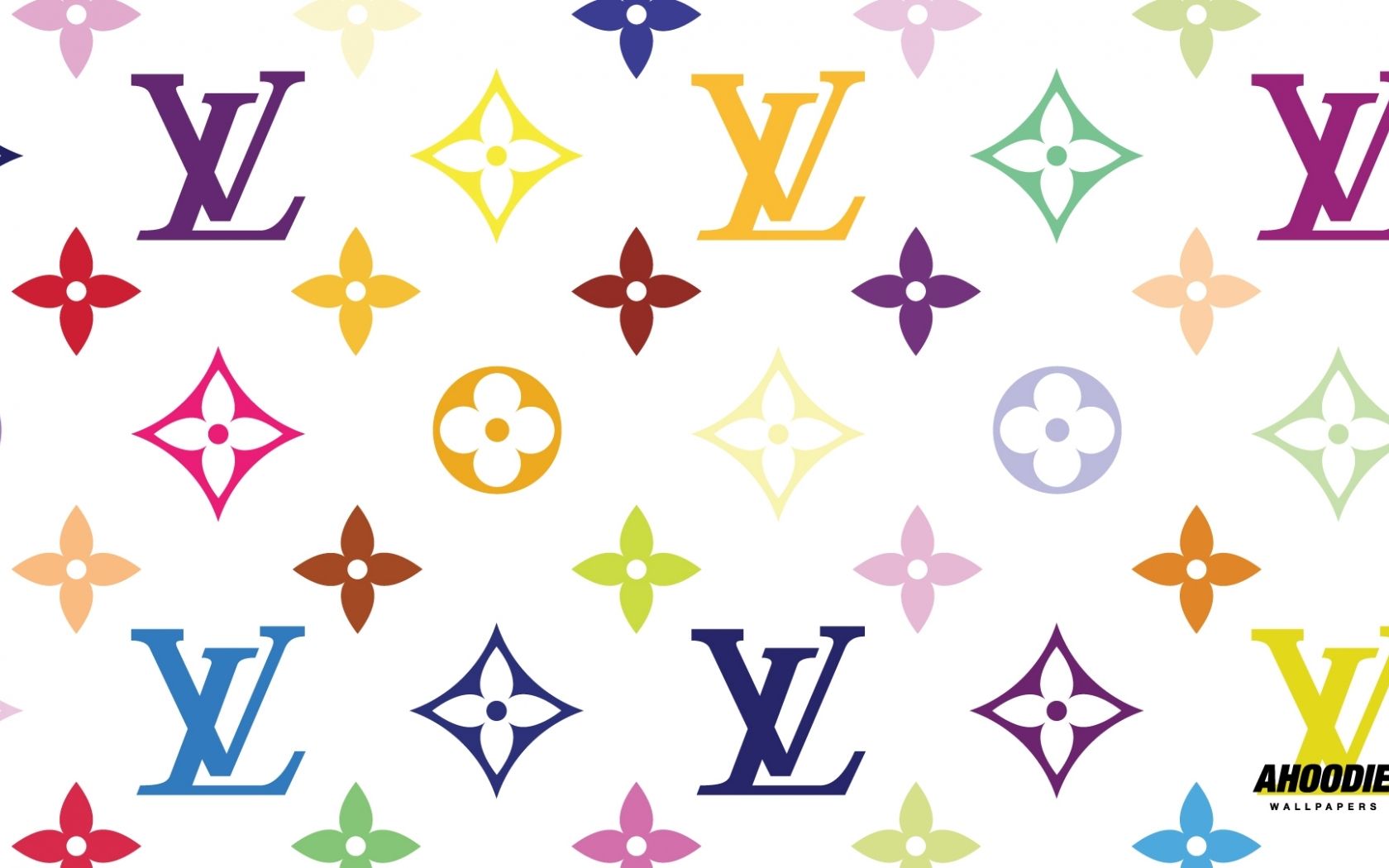 Louis Vuitton, Takashi Murakami, Monogramm, Bunt, Weißer Hintergrund, HD Wallpaper