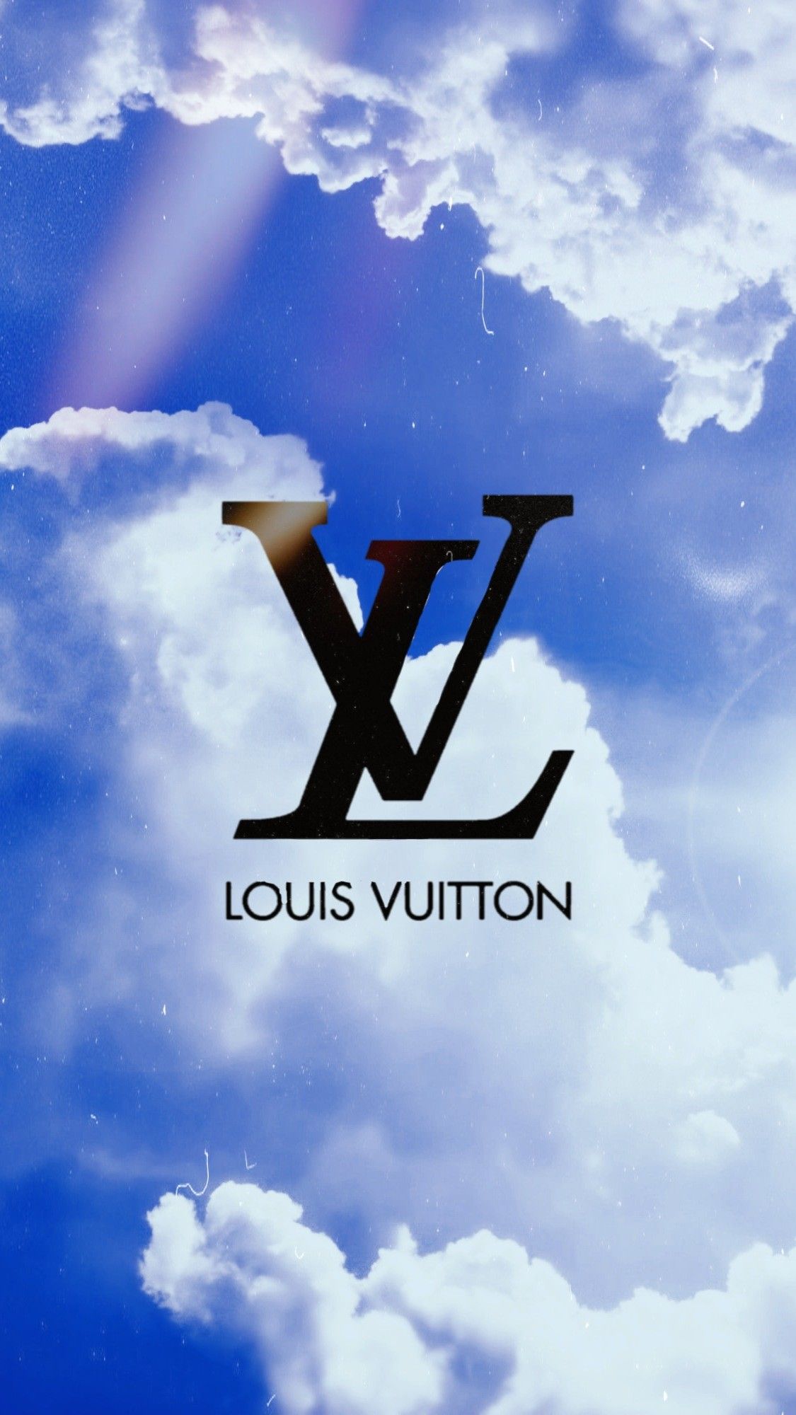 Louis Vuitton, Logo, Wolken, Blauer Himmel, Full HD, Handy-Hintergrund im Hochformat