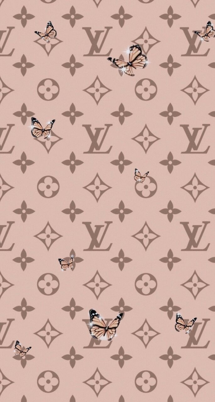 Louis Vuitton, Monogramm, Beige, Hello Kitty, Muster, Hochformat, Hintergrundbild fürs Smartphone