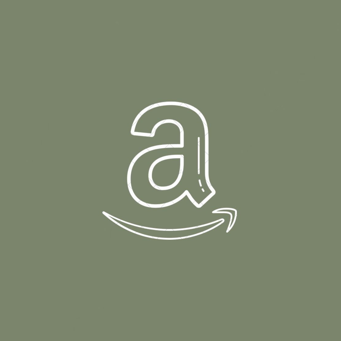 Amazon-Logo, Buchstabe A, Strichzeichnung, Grüner Hintergrund, Minimalistisch, Wallpaper
