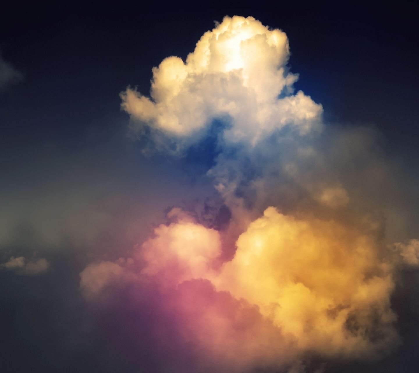 Kumuluswolken, Abendlicht, Gelb und Rosa, Dramatischer Himmel, HD, iPad-Hintergrundbild