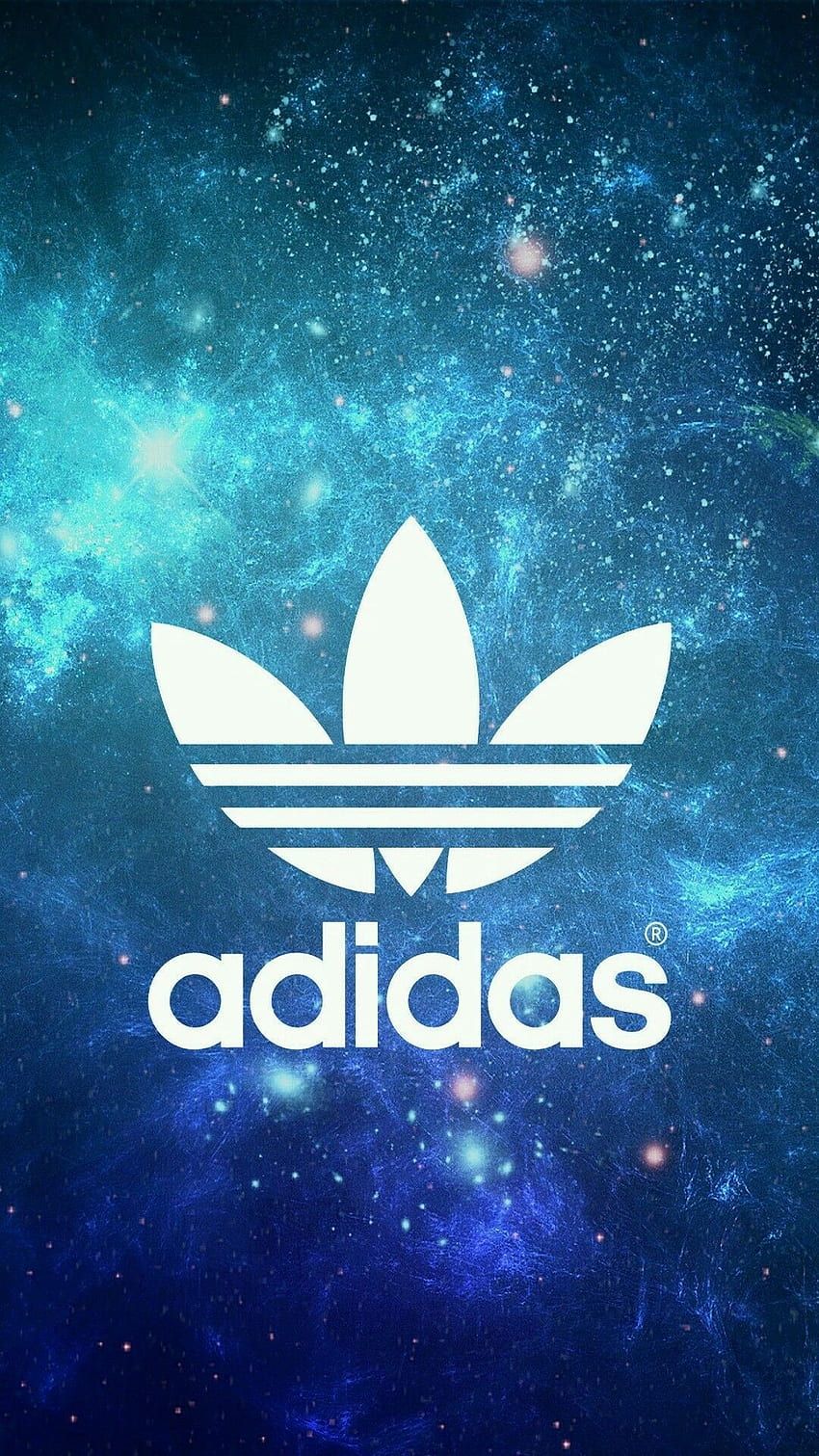 Adidas, Kleeblatt-Logo, Sternenhimmel, Galaxie, Blau, Weltraum, HD, Handy-Hintergrundbild
