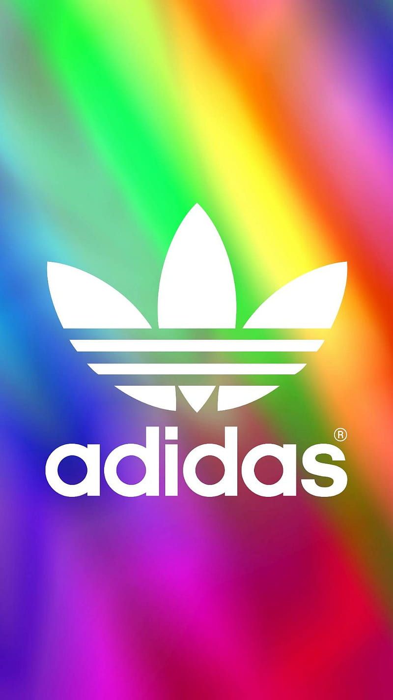 Adidas, Kleeblatt-Logo, Regenbogenfarben, Farbverlauf, Bunt, Android-Hintergrundbild