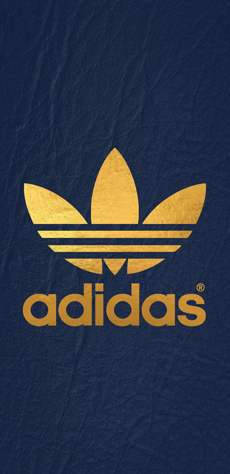 Adidas, Kleeblatt-Logo, Goldenes Logo, Dunkelblau, Textur, Hintergrundbild fürs Handy