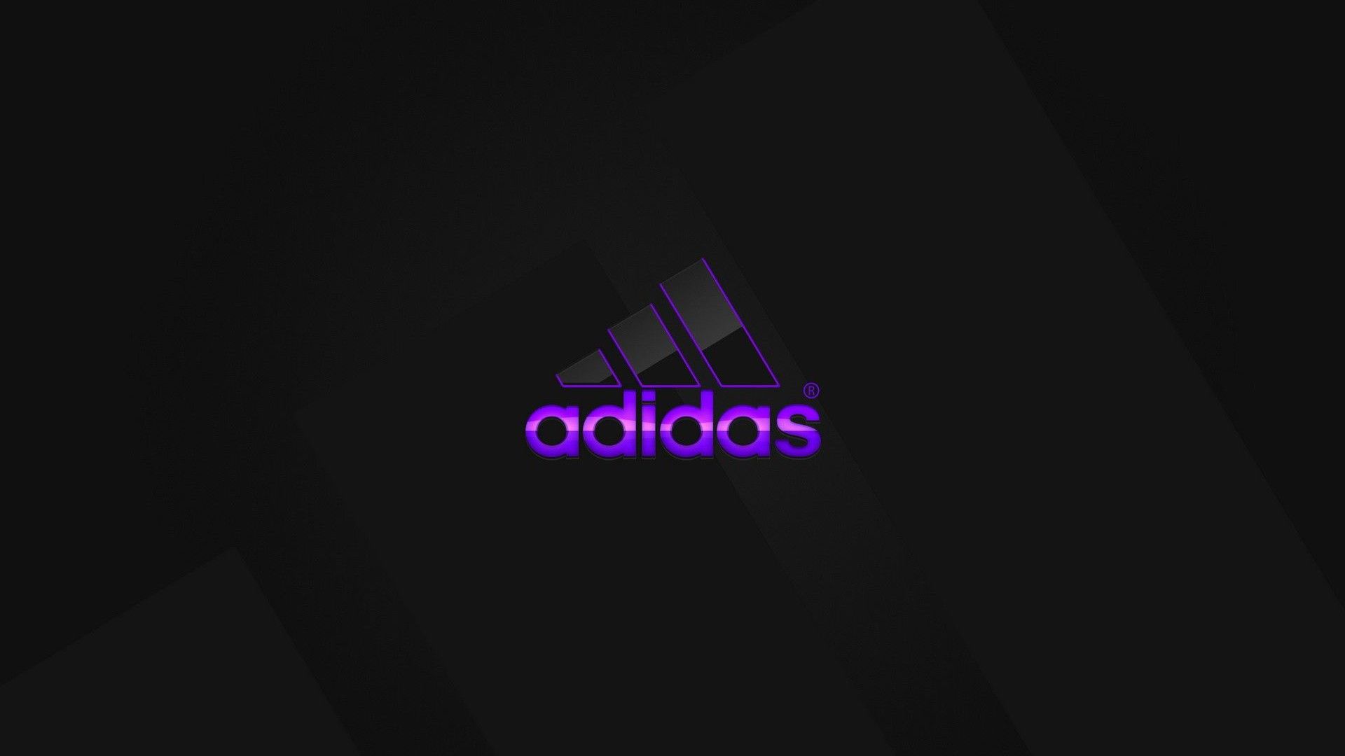 Adidas, Lila Schriftzug, Dunkler Hintergrund, Minimalistisch, Logo, Full HD Wallpaper