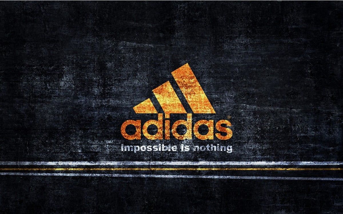 Adidas, Impossible Is Nothing, Goldenes Logo, Slogan, Dunkler Hintergrund, Wallpaper